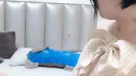 七彩女神『18岁梦涵』神秘人登场小P屁孩回家了 和男友二人独操